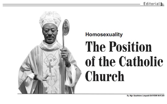 Homosexuality: The position of the Catholic Church